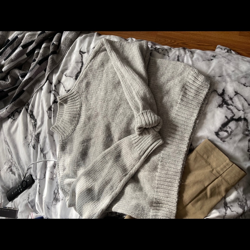 Grey Turtle Neck Sweater Crop